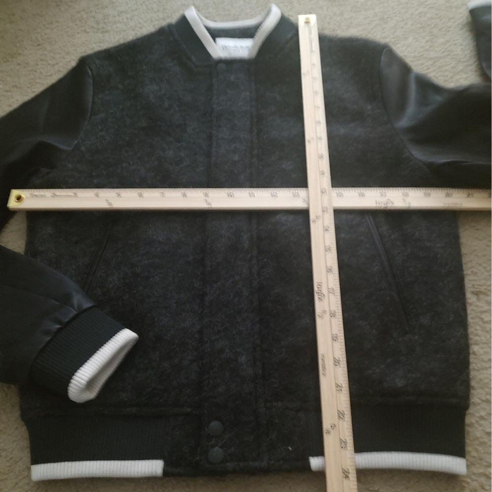 Goodfellow & Co Varsity Bomber Jacket Black Wool Ribbed Trim‎ Women S